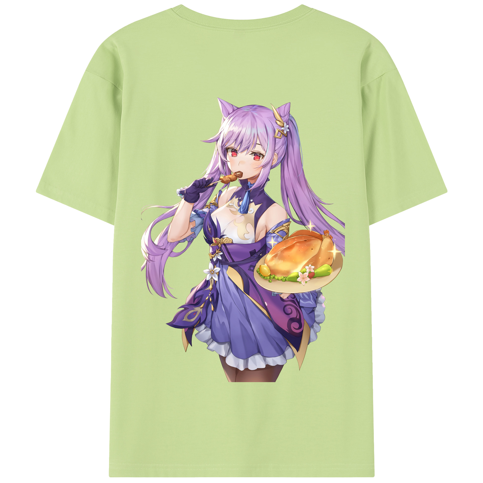 げんし神 刻晴 こくせい genshin Kokusei 綿100％半袖Tシャツ（背面プリント）